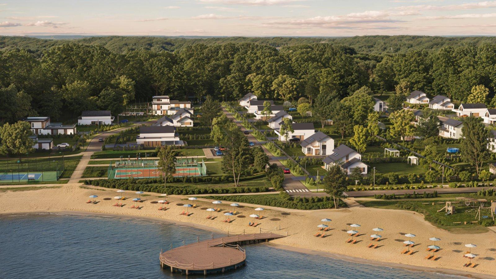 Камерное озеро в вековом лиственном лесу Lakeside: пляж и пирс остаются только для жителей